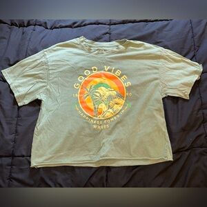Organic Generation Cropped Green Beach Tee Size L